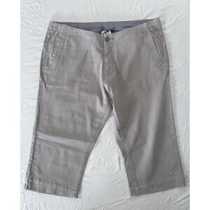 KAVU Crop Flap Pocket Stretch Cotton Chino Pants. Greige, Women's Size 12. EUC!!